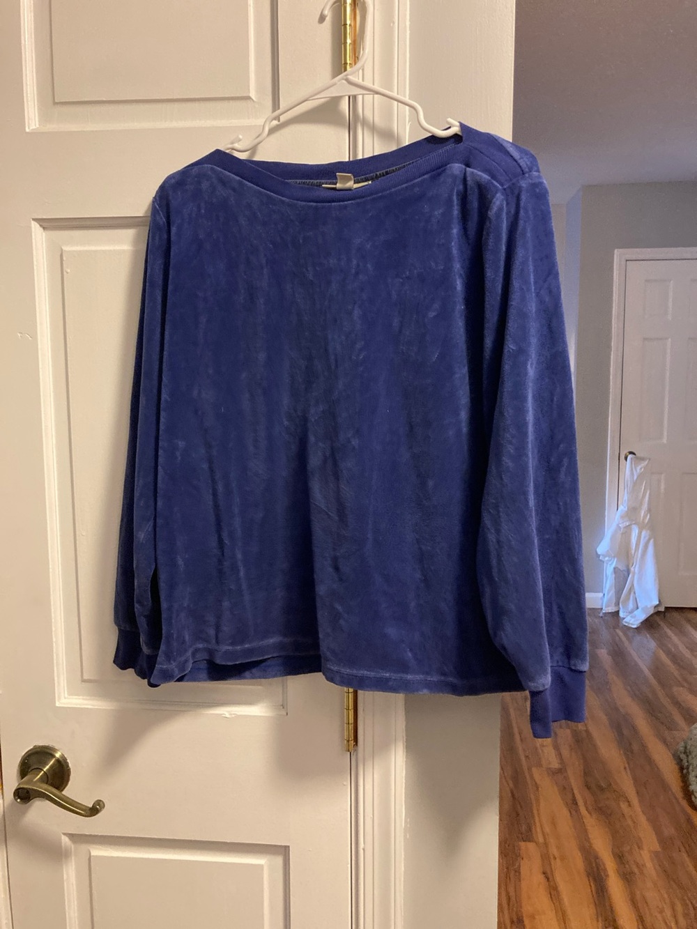 Appleseed's Women’s Plush Crewneck Sweatshirt- Royal Blue Petite XL